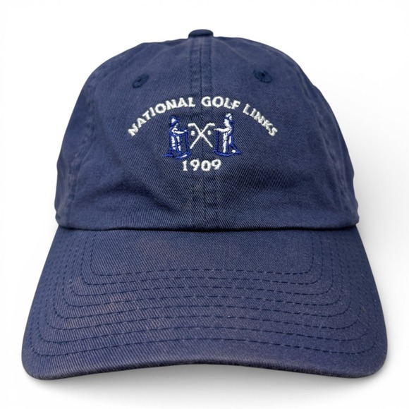 American Needle National Golf Links 1909 Golf Hat Navy Blue Strap Back Cotton